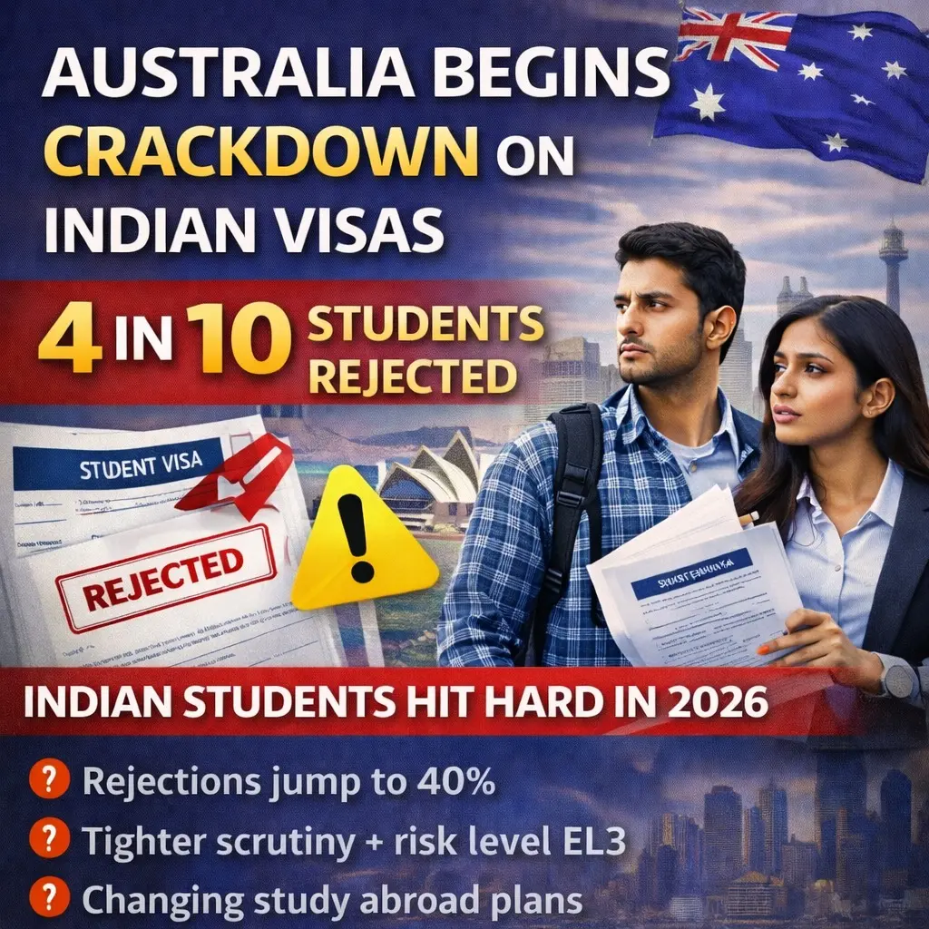 🚨 Australia Intensifies Indian Visa Scrutiny Starting 2026: Two-Fifths of Applicants Refused