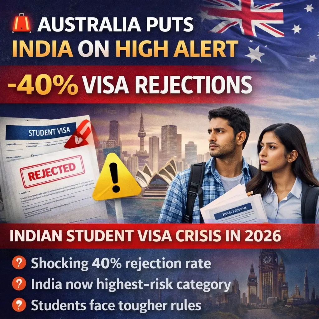 🚨 Australia Issues Major Warning: 40% Visa Denials for Indians in 2026 – Key Insights for Students