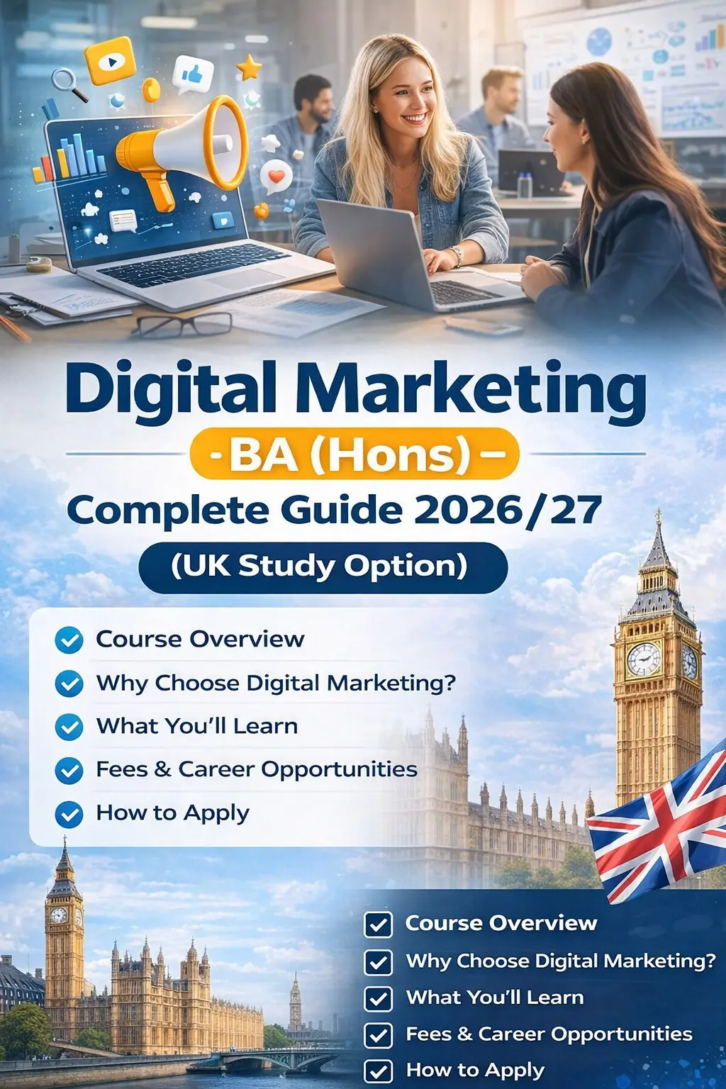 Digital Marketing BA (Hons) – Complete Guide 2026/27 (UK Study Option)