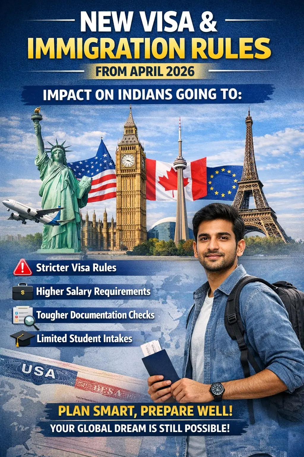 New Immigration and Visa Regulations from April 2026: How They Will Affect Indians Making Travel Plans to the US, UK, Canada, and Europe