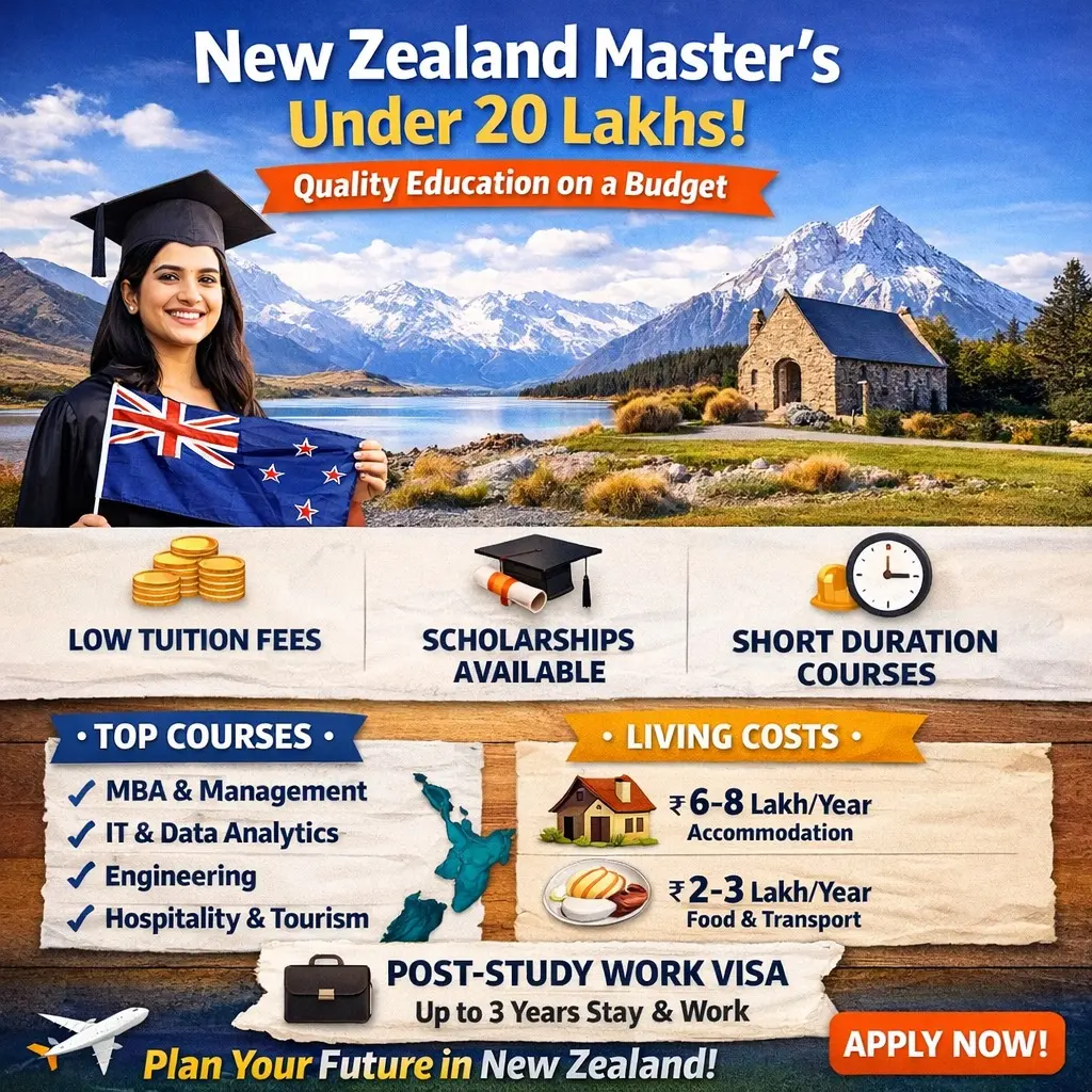 A Wise Study Abroad Option in 2026: New Zealand Master's Under 20 Lakhs