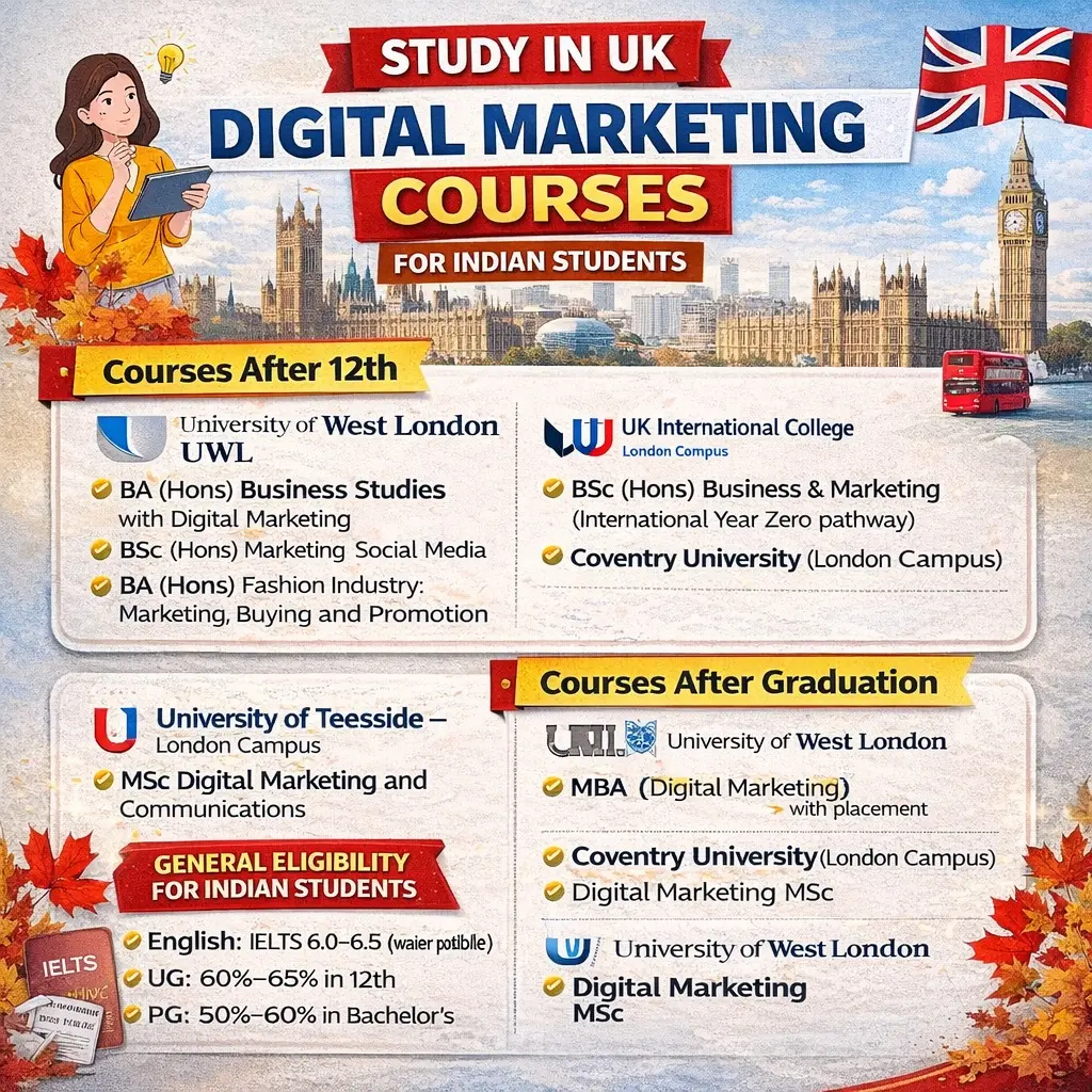 Indian Students' Digital Marketing Courses in the UK (2026 Guide)